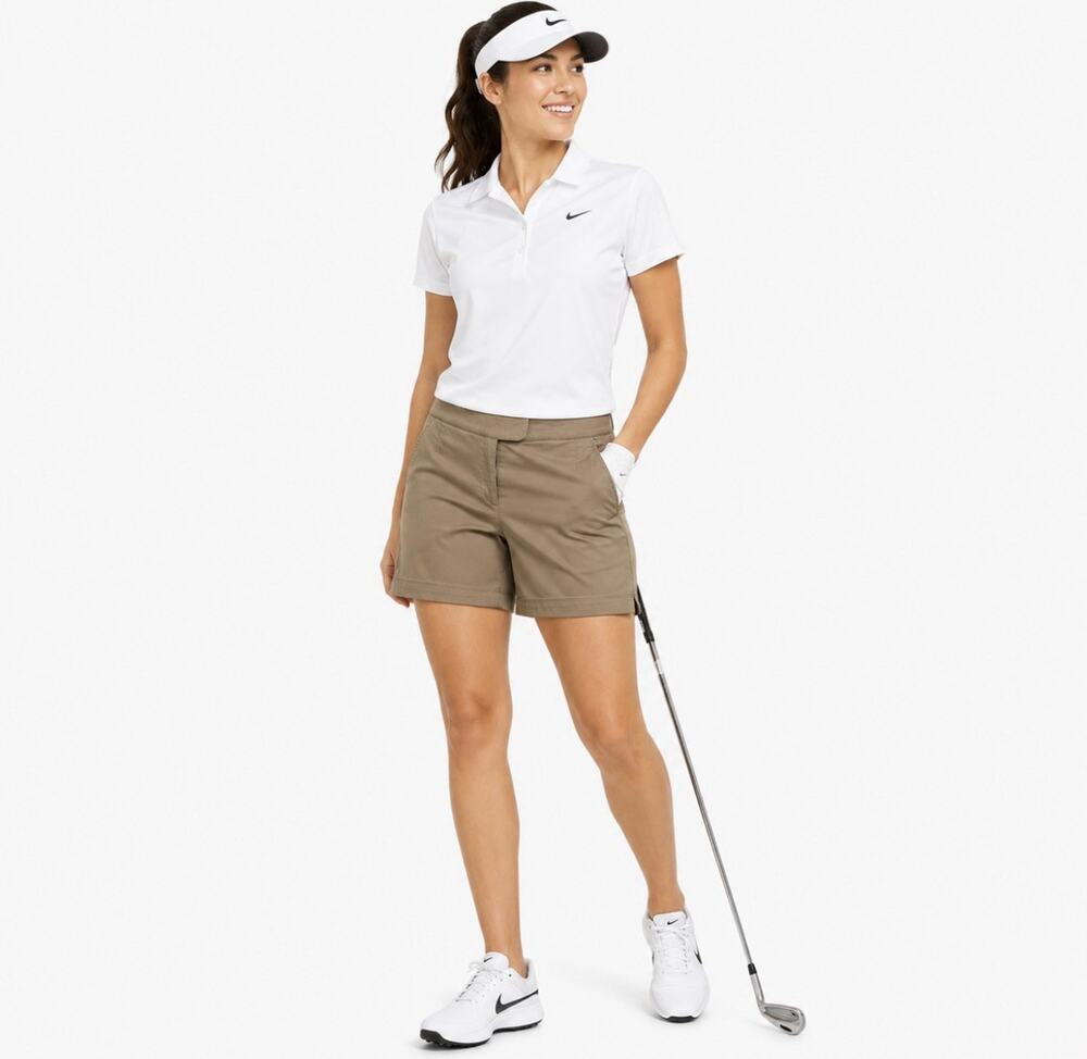 Nike Golf Women's Small Khaki Dri-FIT Golf Shorts Performance Stretch Casual